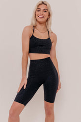 Elsa Black Leopard Print Racerback Bra - Black Leopard-Araa Active